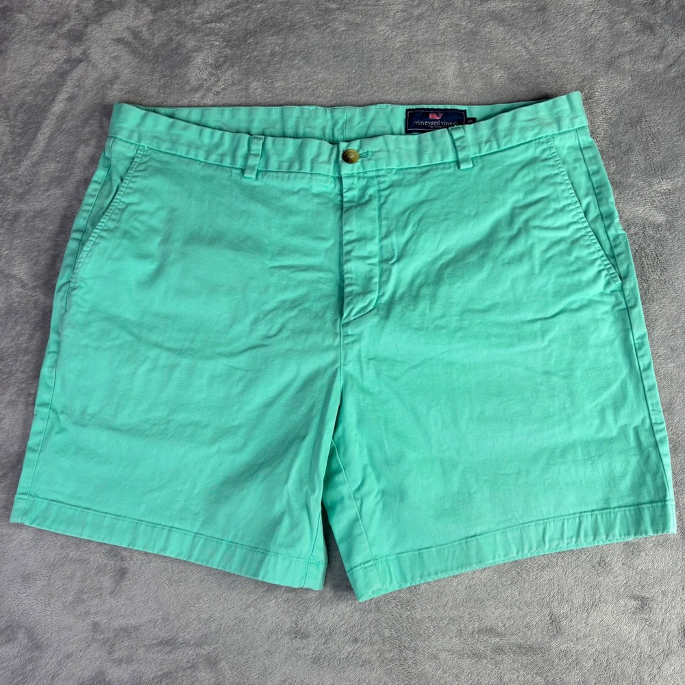 Vineyard Vines Breaker Shorts Mens 40 Mint Green Cotton Stretch Preppy Chino 7in